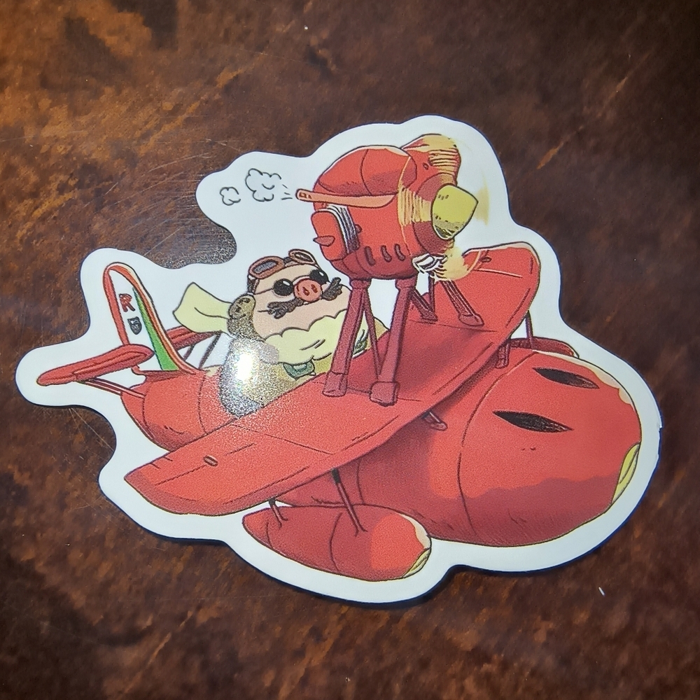 Red Aviator Plane Sticker — Decorative Home Accent